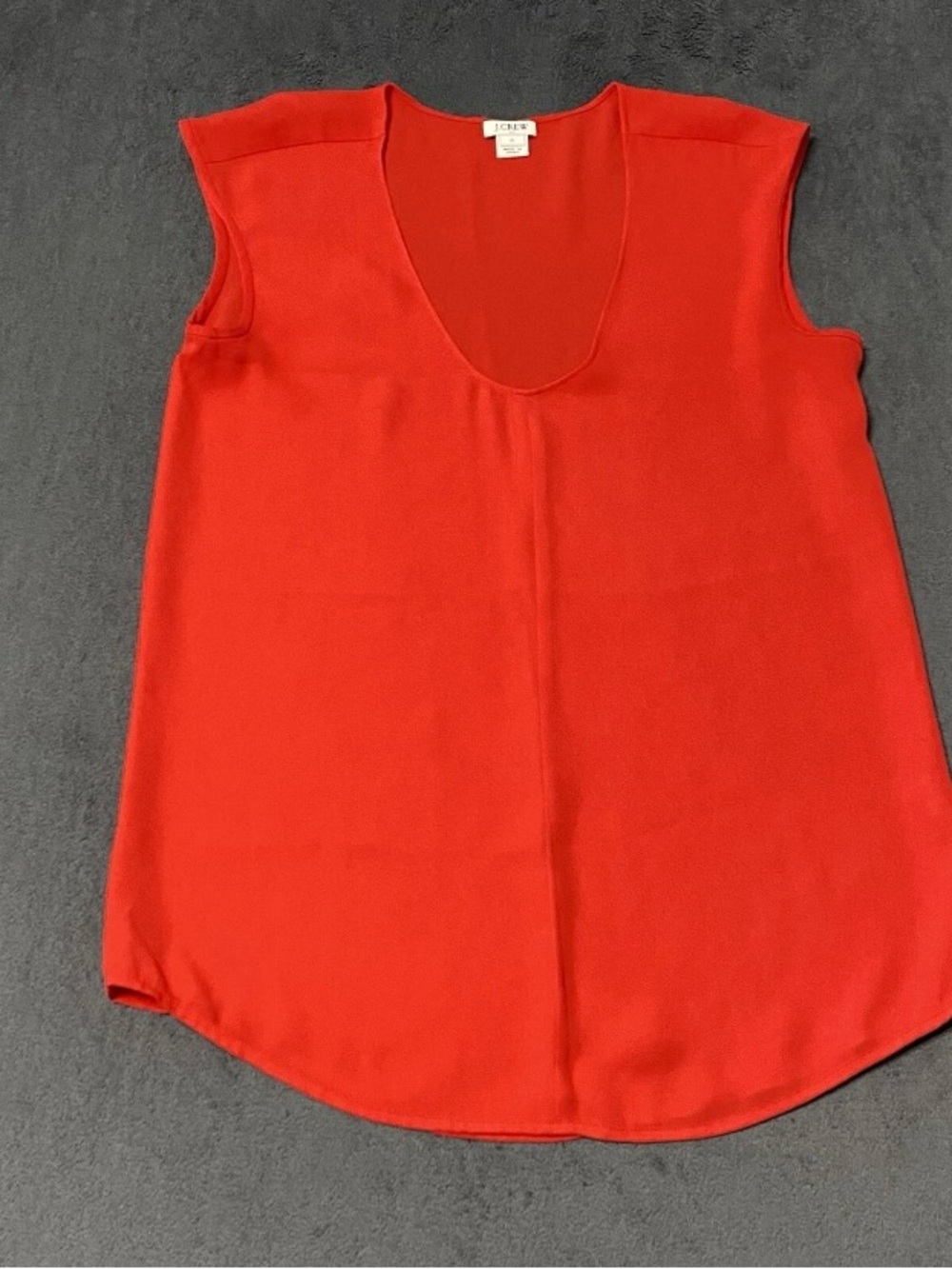 J. Crew Sleeveless Blouse Womens Size 0 Red Loose Fit Lightweight Office Career